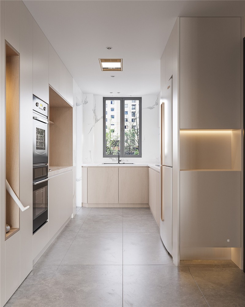 上海上海金色西郊城120平现代简约风格三居室厨房装修效果图