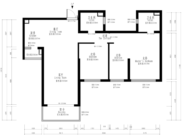 长宁区东方剑桥120平新中式风格公寓装修效果图