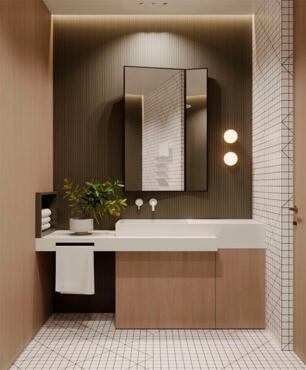 浦东中星恬园100现代简约两室户卫生间装修效果图