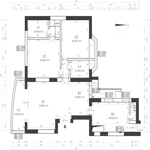 上海上海河滨豪园120平二居室户型图