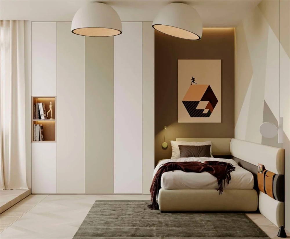 浦东中星恬园100现代简约两室户卧室装修效果图