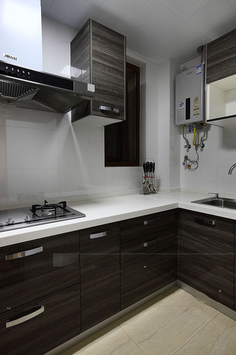 上海紫峰公馆108平现代简约风格三居室厨房装修效果图