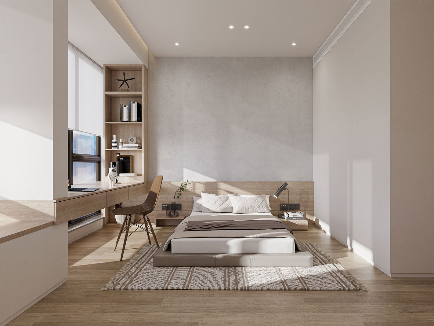 嘉定区150平现代风格大平层卧室装修效果图