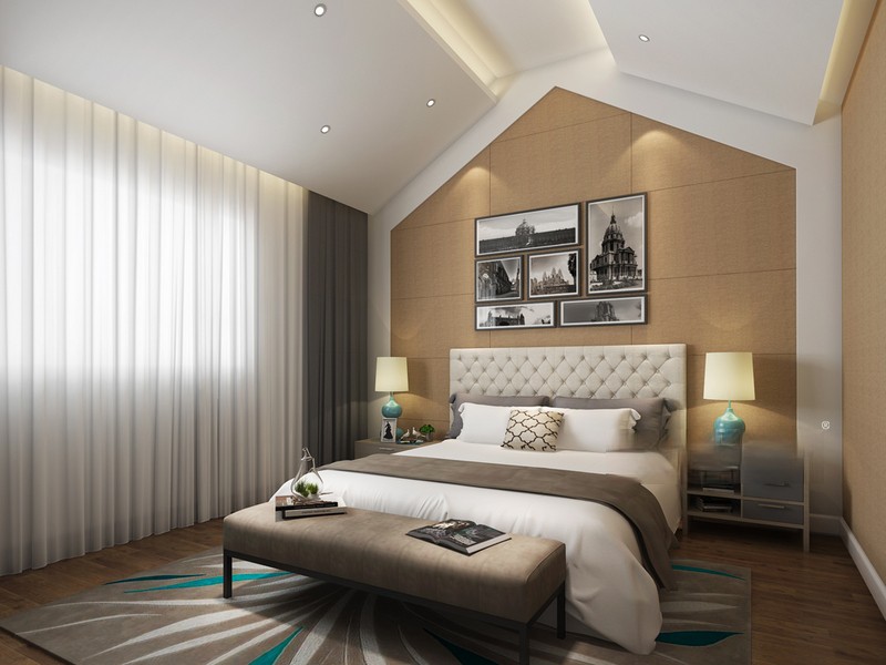 上海保利茉莉公馆420平美式风格别墅卧室装修效果图