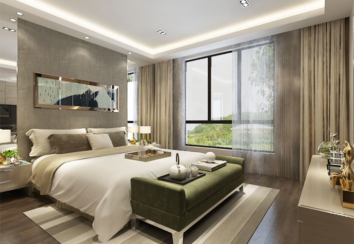 宝山区牡丹华庭211平现代风格公寓装修效果图