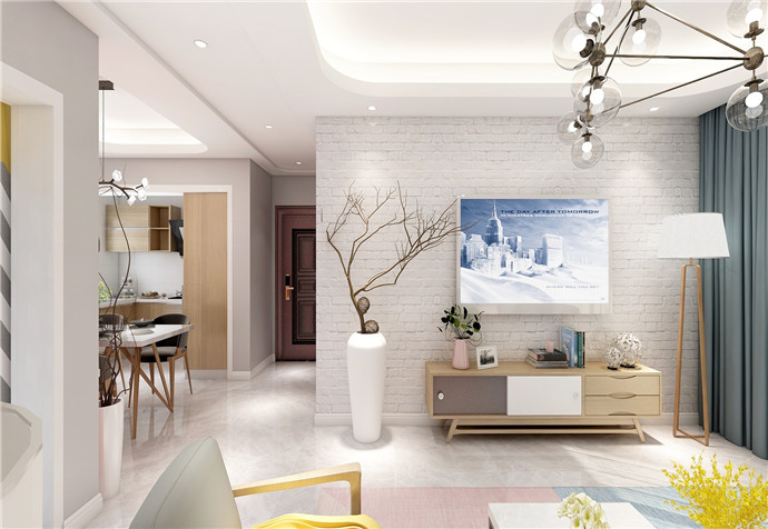 浦东新区印象春城85平欧式风格公寓装修效果图