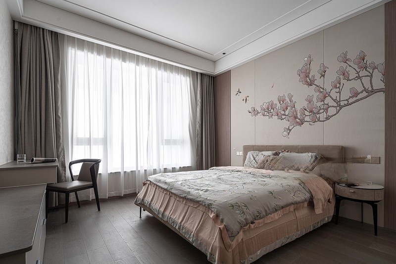 上海上海银河丽湾240平现代简约风格四居室卧室装修效果图