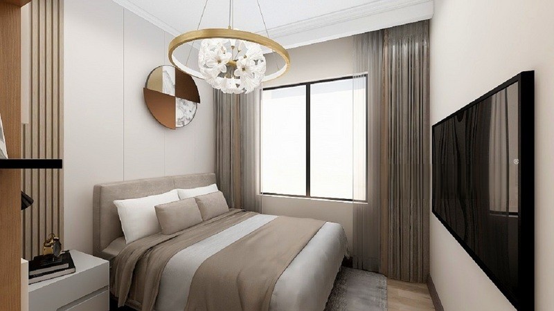 上海瑞士锦庭101平简约风格住宅卧室装修效果图
