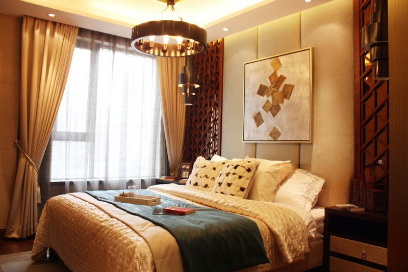 上海万科城市花园110平混搭风格住宅卧室装修效果图
