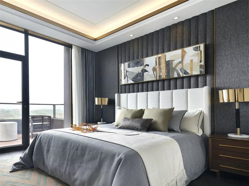 杨浦区上海院子260平现代风格独栋别墅卧室装修效果图