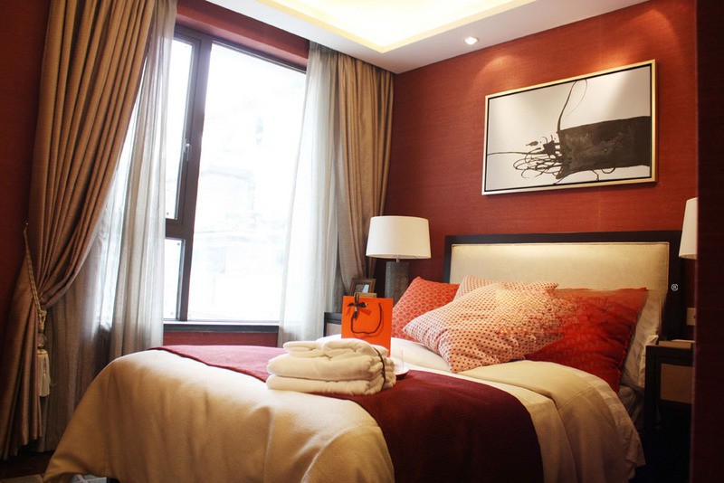 上海万科城市花园110平混搭风格住宅卧室装修效果图