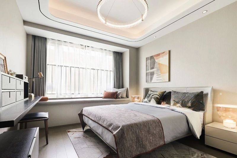 上海名俊豪庭103平现代简约风格住宅卧室装修效果图