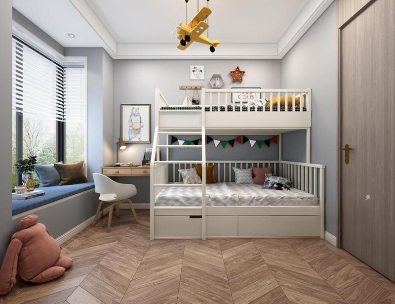 上海名俊豪庭103平现代简约风格住宅儿童房装修效果图