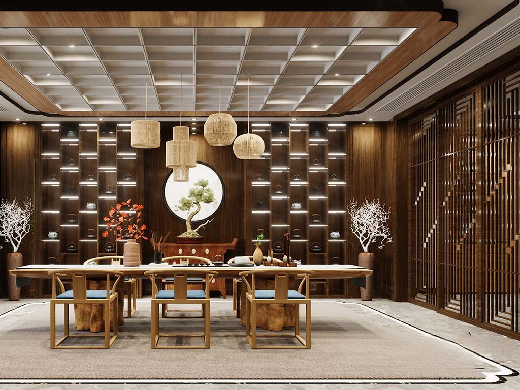 嘉定区新城香溢澜庭700平新中式风格独栋别墅地下室装修效果图