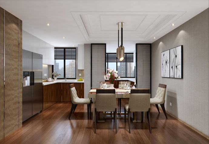 宝山区中环国际一号144平现代风格公寓装修效果图