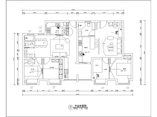 上海名俊豪庭103平住宅户型图