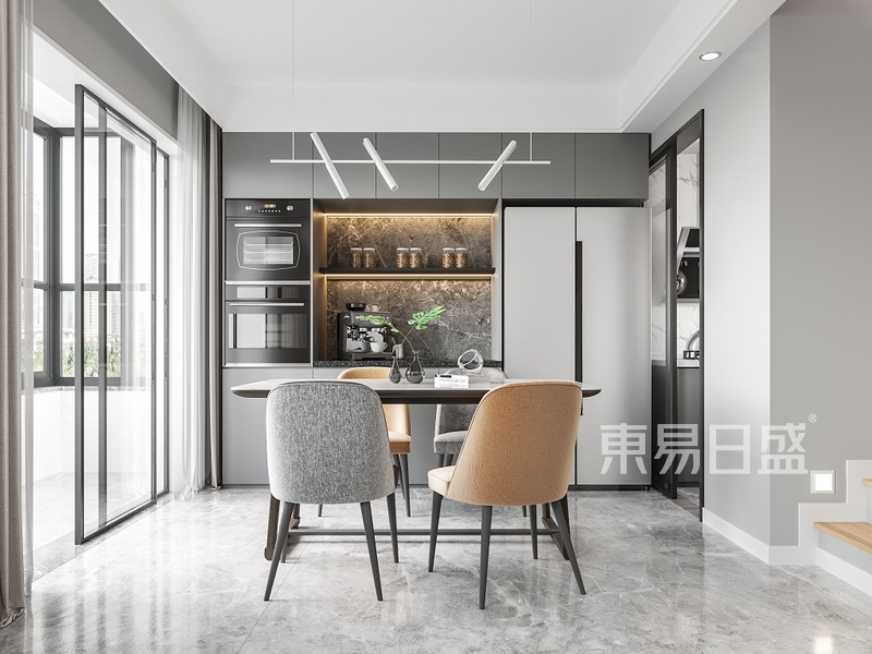 上海上海云麓里140平现代简约风格三居室餐厅装修效果图