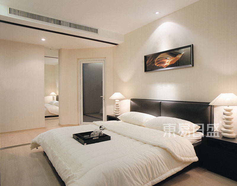 上海联程花园125平现代简约风格住宅卧室装修效果图