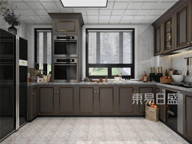上海上海光明云炉135平新中式风格别墅厨房装修效果图