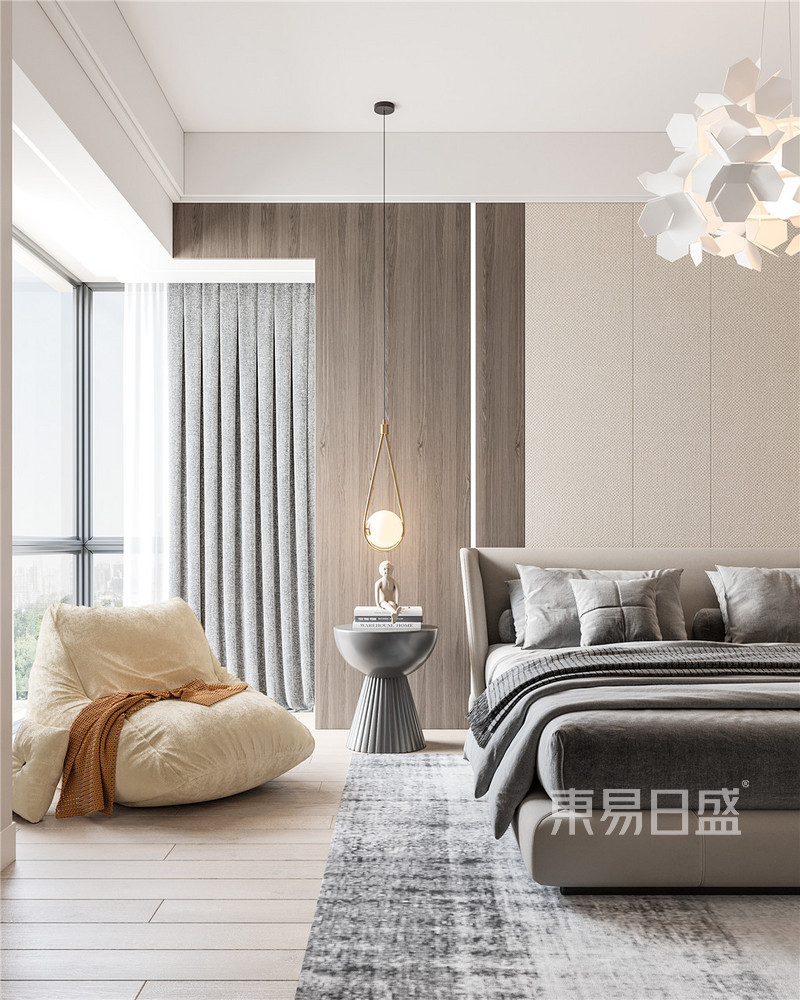 上海上海合生江湾国际公寓190平轻奢风格四居室卧室装修效果图