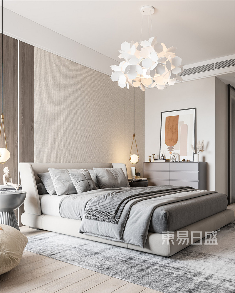 上海上海合生江湾国际公寓190平轻奢风格四居室卧室装修效果图