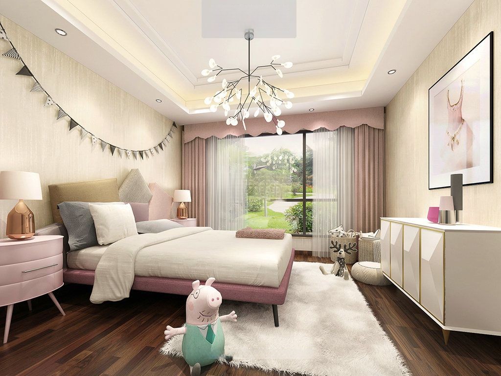 浦东仁恒公园世纪235平现代风格大平层卧室装修效果图