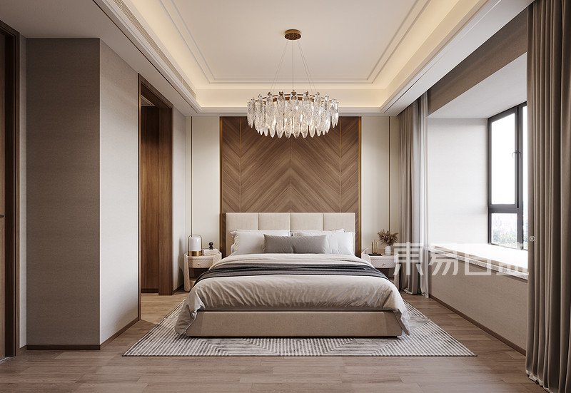 上海嘉定万科莱茵半岛157平轻奢风格四居室卧室装修效果图