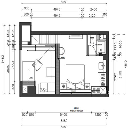 上海禹州国际广场40平Loft户型图