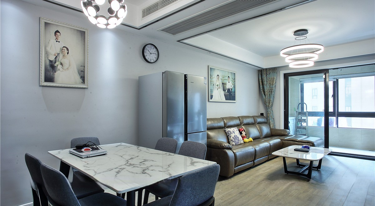 浦东新区中金海棠湾103平现代简约风格两室两厅装修效果图