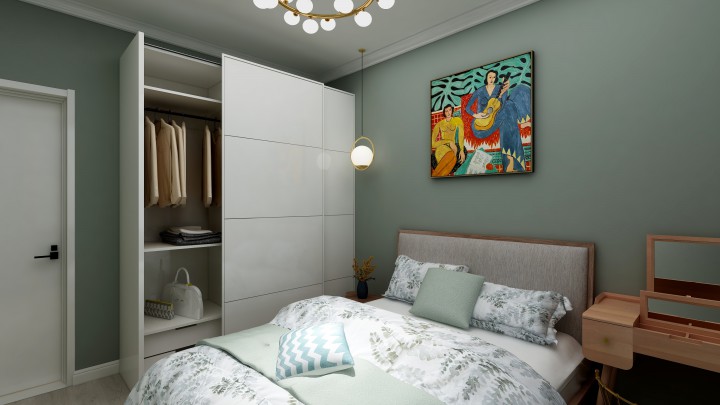 香樟园100-150㎡平北欧风格三居室装修效果图