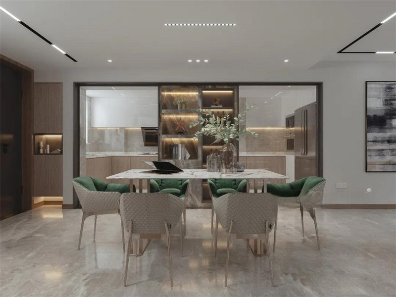 上海上海玉龙大厦180平现代简约风格复式餐厅装修效果图