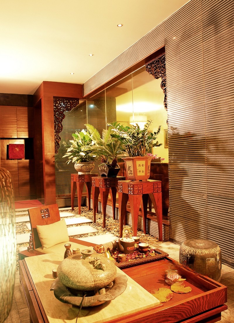 上海清山湖小区140平新中式风格四室二厅餐厅装修效果图