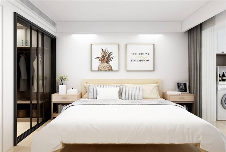 杨浦区台益公寓80平北欧风格二居室装修效果图