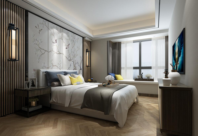 杨浦区佳泰花园130平新中式风格公寓装修效果图