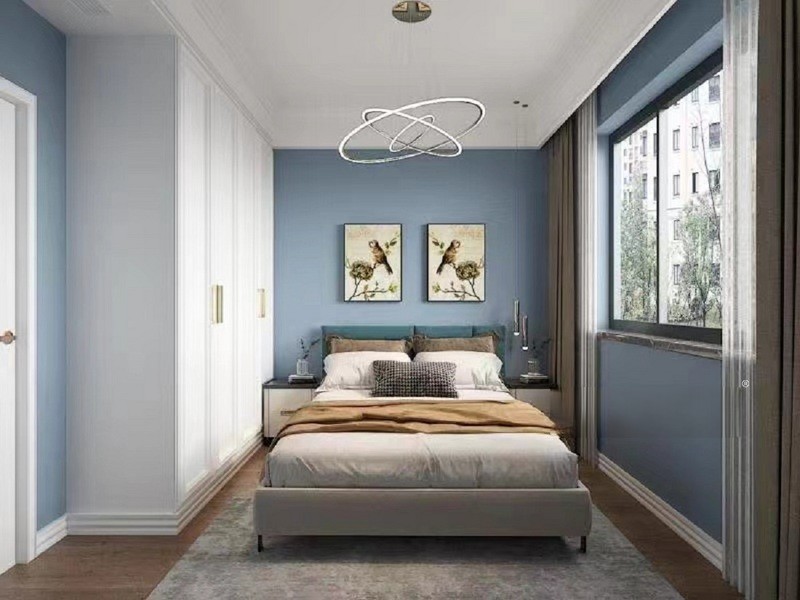 上海虹口国际公寓80平美式风格二居室卧室装修效果图