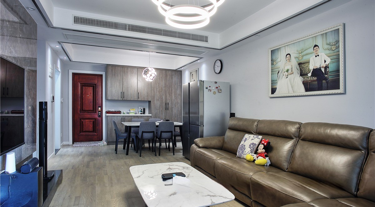 浦东新区中金海棠湾103平现代简约风格两室两厅装修效果图