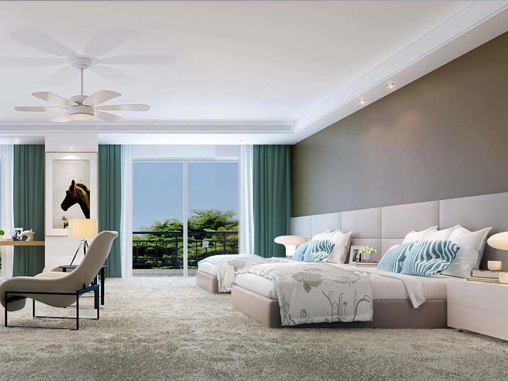 青浦区中海翡翠550平现代风格独栋别墅卧室装修效果图