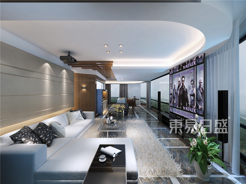 上海湖畔现代城380平现代简约风格住宅庭院装修效果图