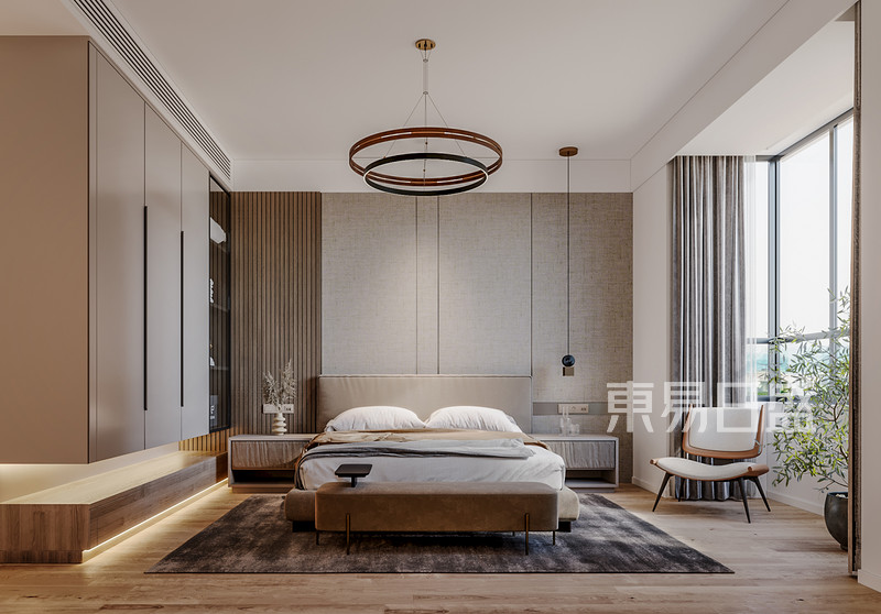 上海万和园208平新中式风格别墅卧室装修效果图