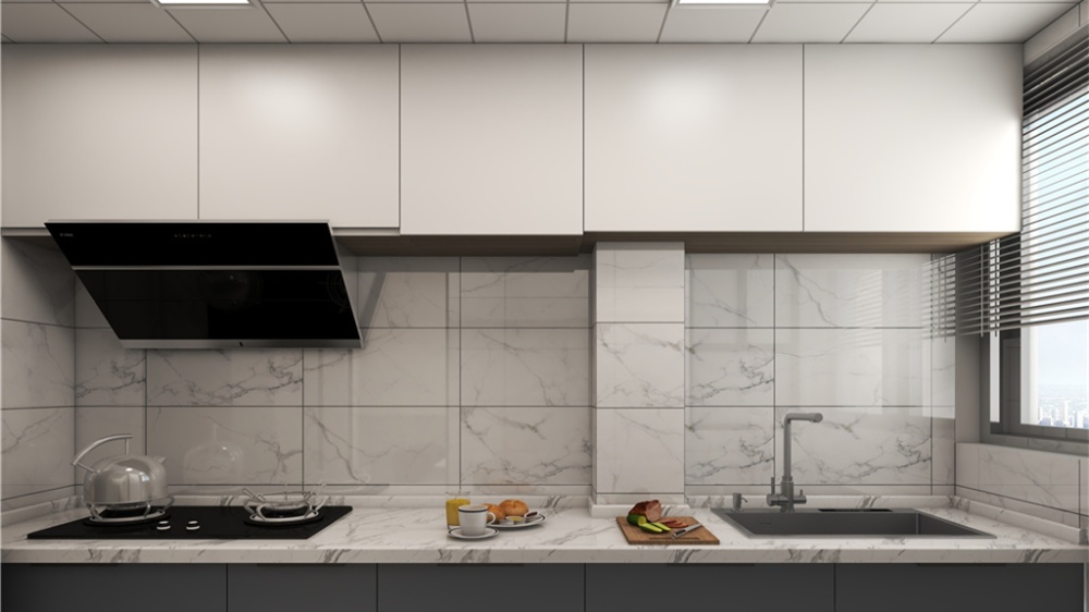 浦东森兰雅苑130现代轻奢三室两厅厨房装修效果图