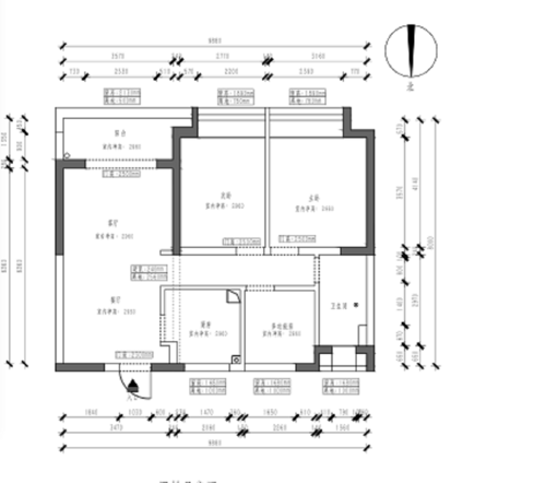 上海玫瑰公馆90平三居室户型图