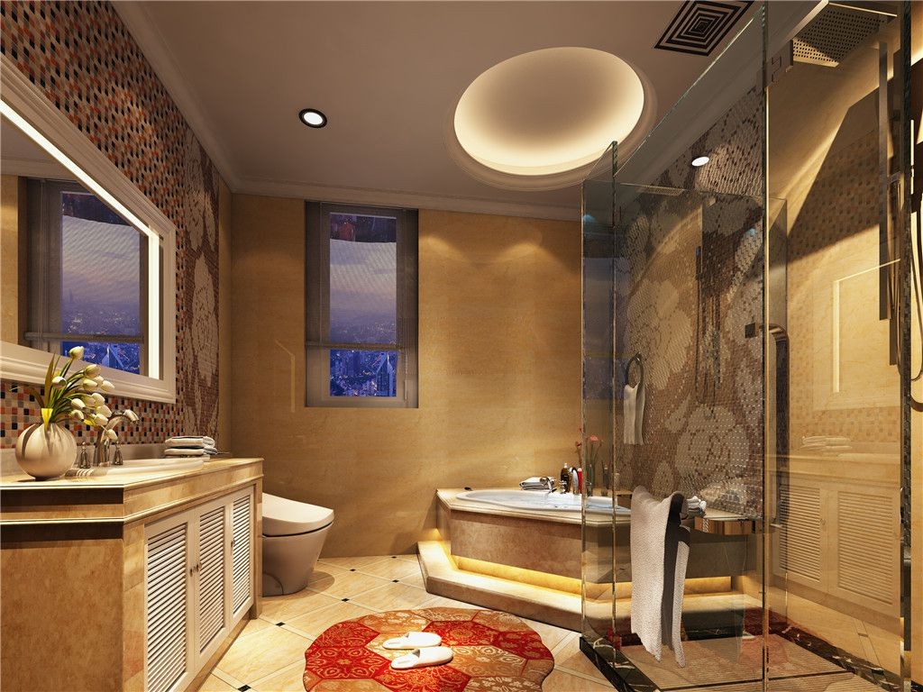 宝山区东方丽都200平新古典风格独栋别墅卫生间装修效果图