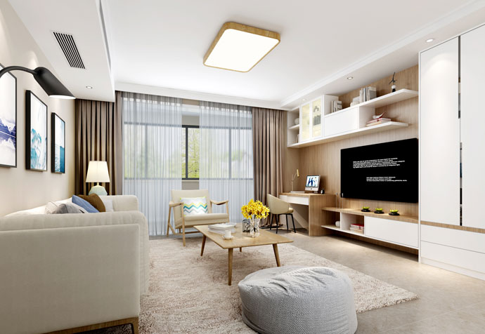 浦东新区山水国际100平欧式风格公寓装修效果图