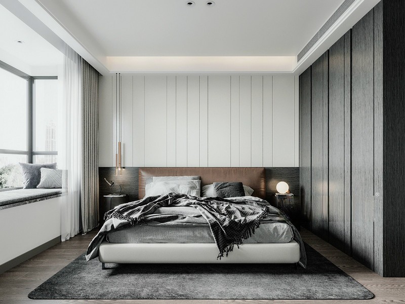 上海上海古北尚郡130平现代简约风格三居室卧室装修效果图