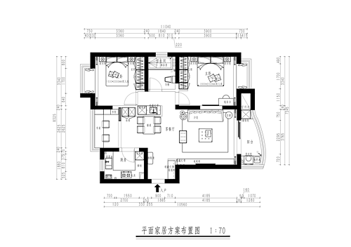 上海盛世豪园84平二居室户型图