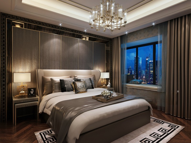 上海绿地香缇135平其他风格住宅卧室装修效果图