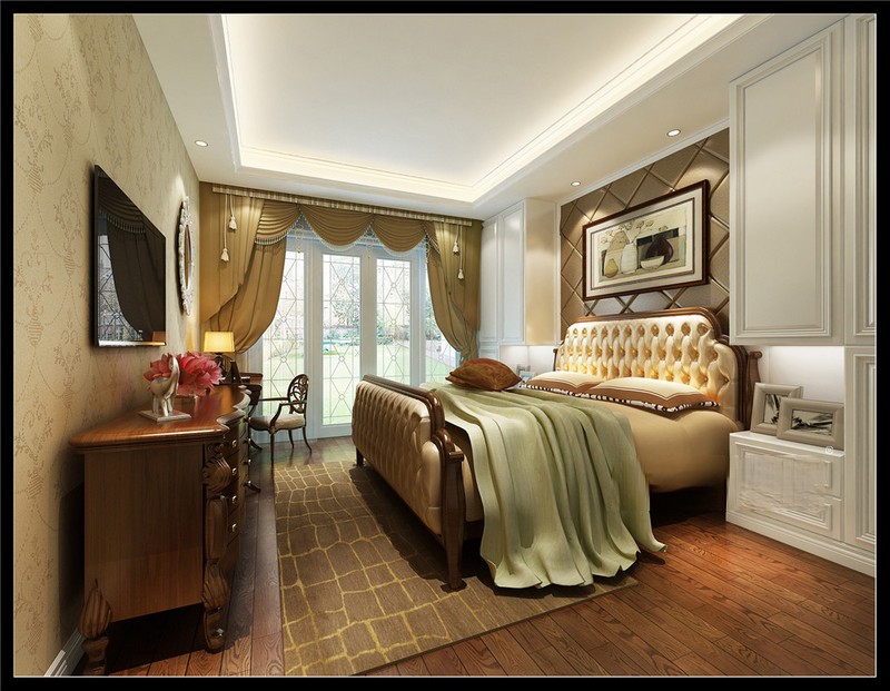 上海乔爱别墅420平欧式古典风格别墅卧室装修效果图