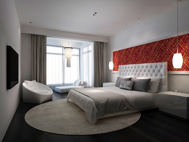 上海九都汇320平现代简约风格别墅卧室装修效果图