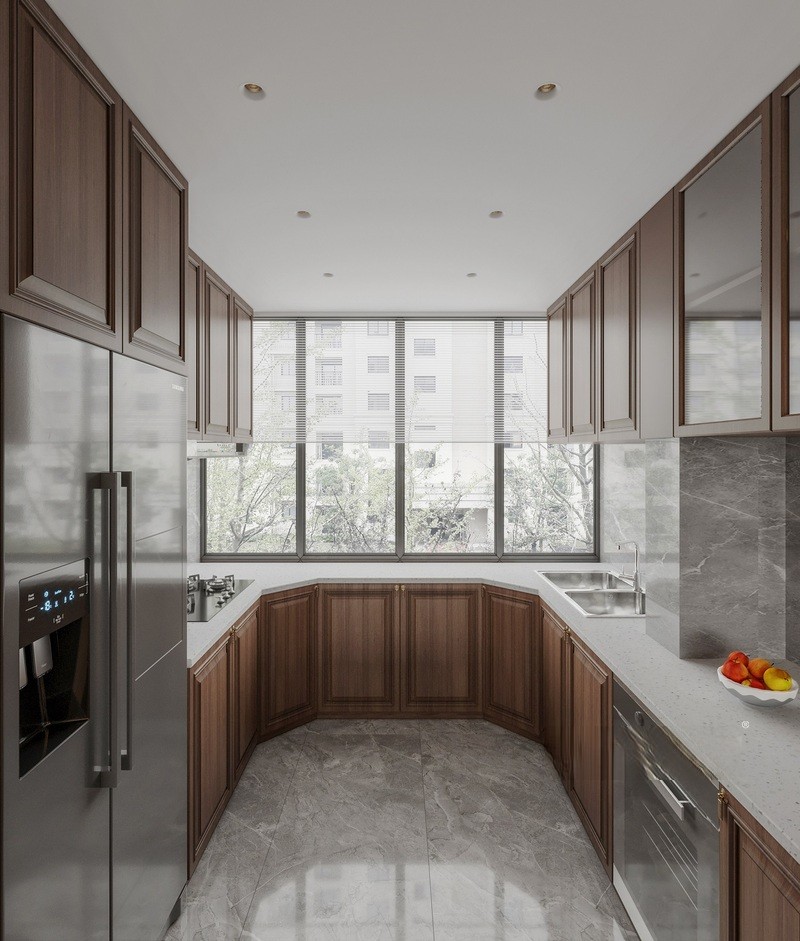 上海帆升公寓145平混搭风格三居室厨房装修效果图