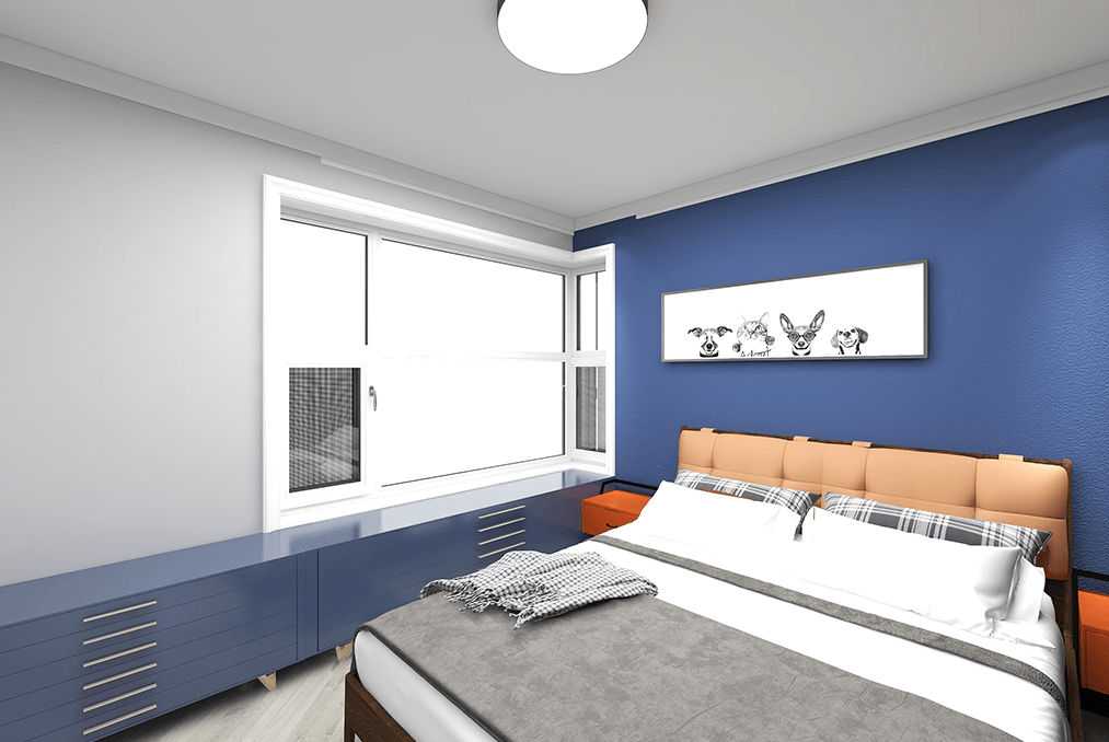 长宁绿地海怡公寓52平现代简约风格一房装修效果图